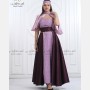 Burgundy and purple embroidered dress