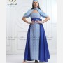 Blue and indigo embroidered dress